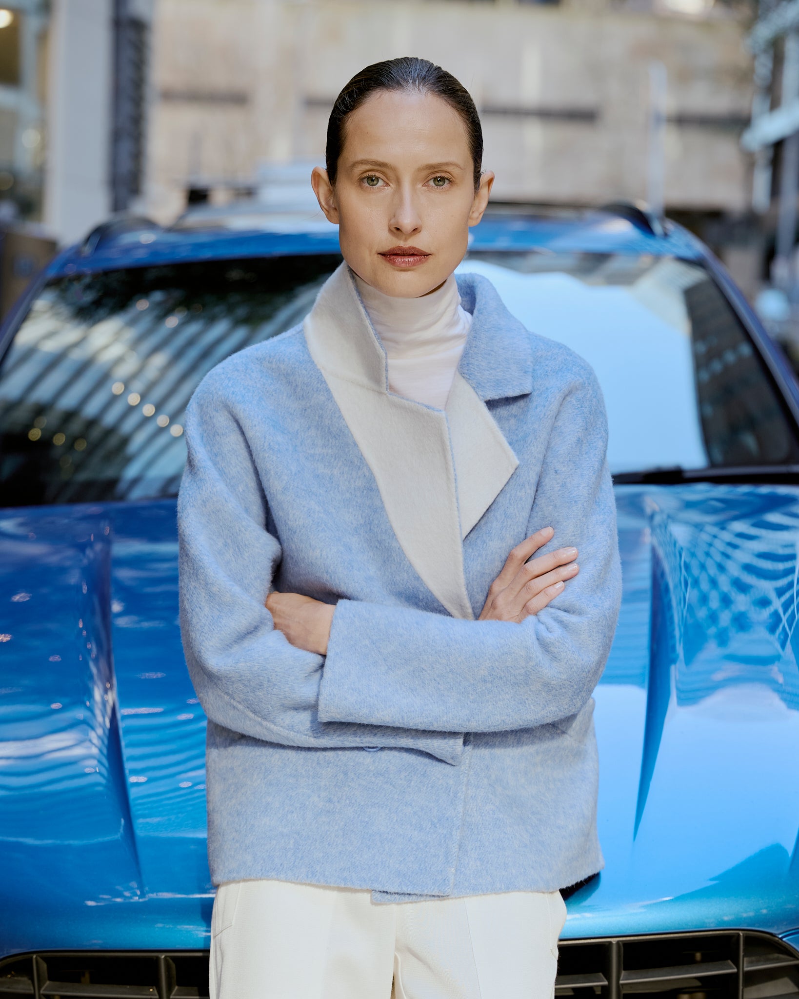 Dominique Wool Jacket - Sky Blue