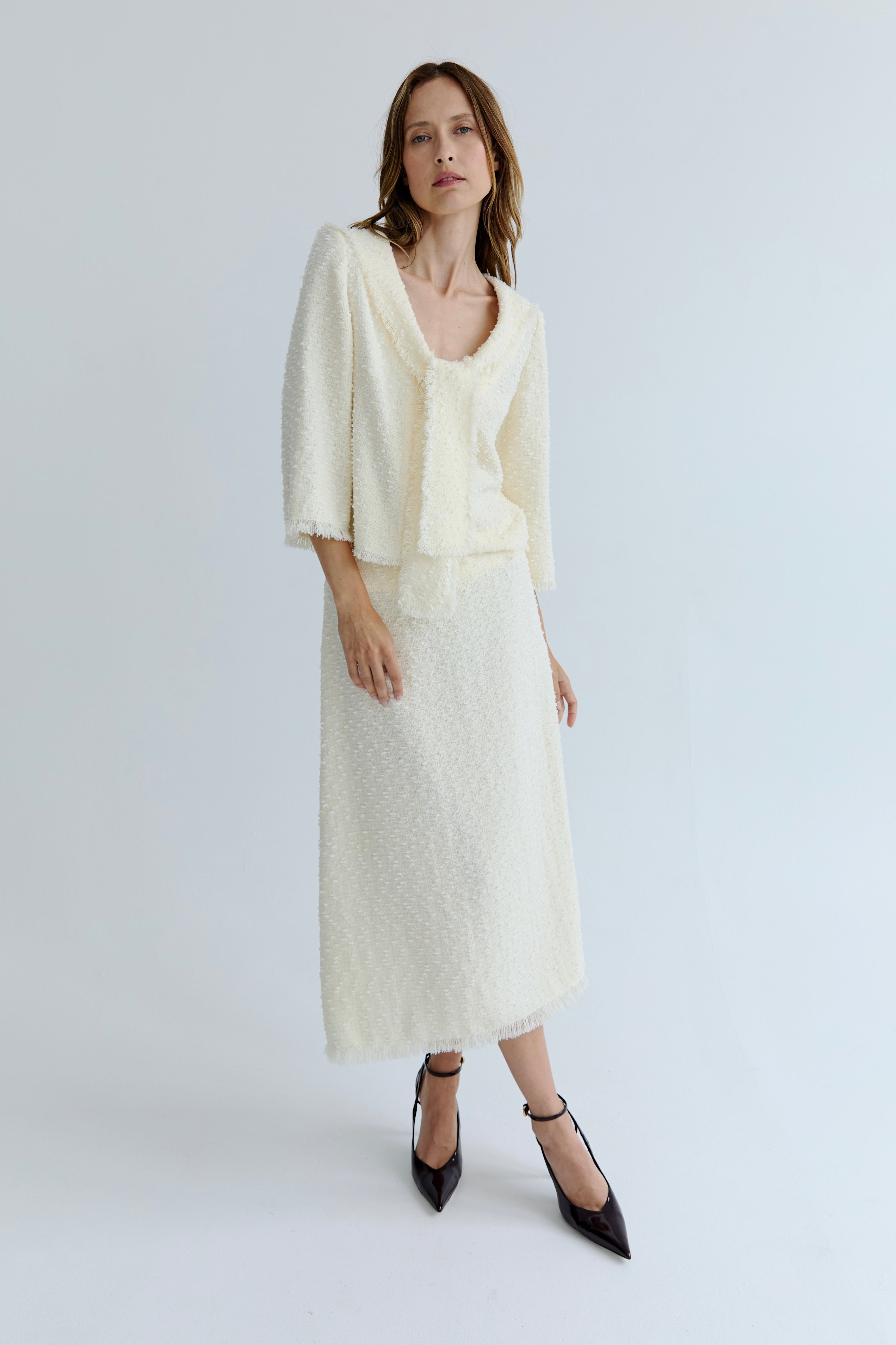 Gabrielle Collared Top - Butter Cream