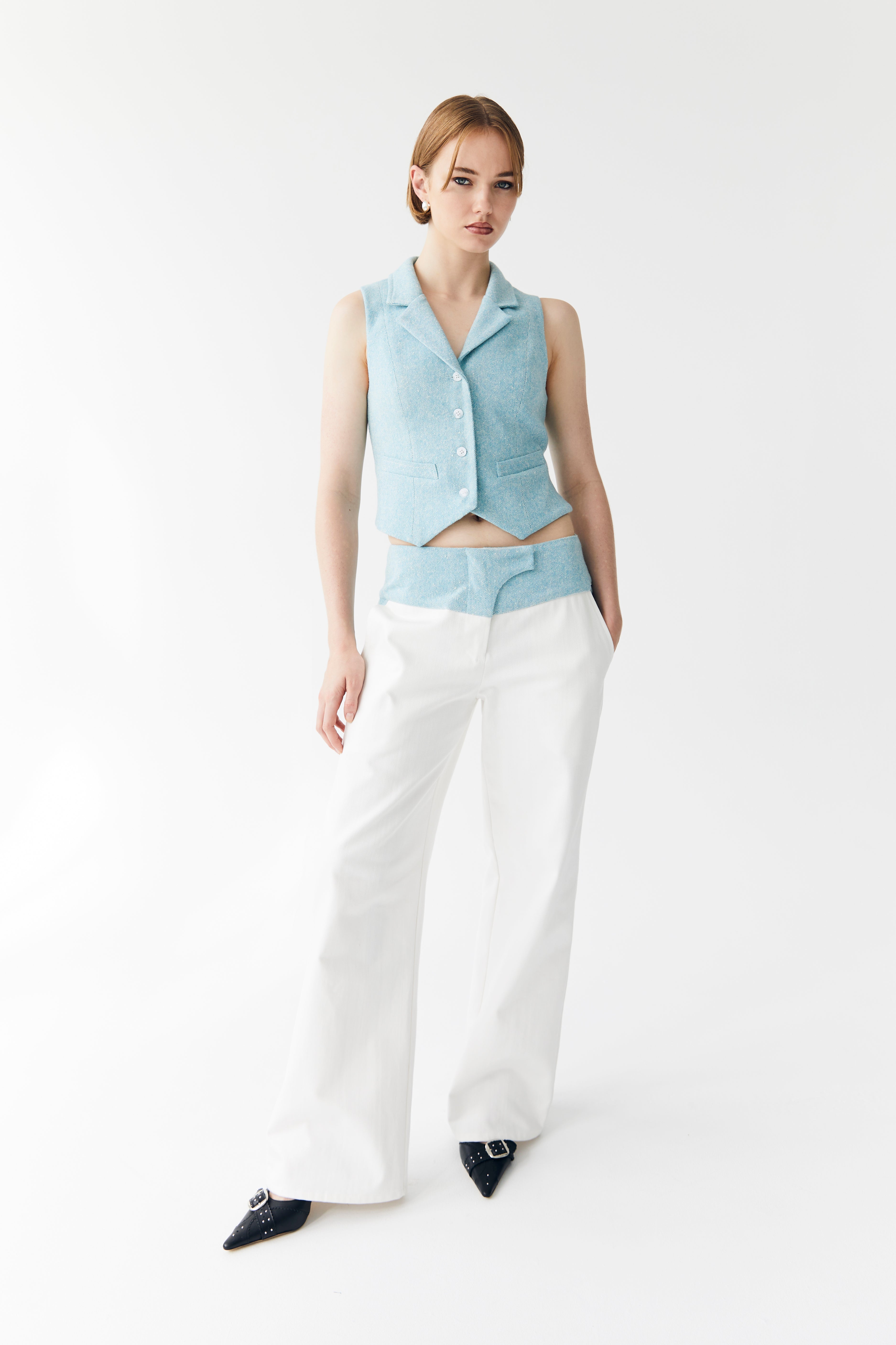 Cami Vest - Aqua Tweed