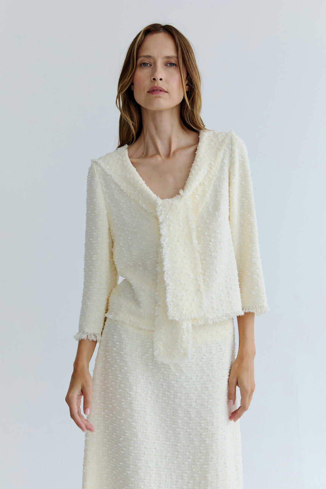 Gabrielle Collared Top - Butter Cream