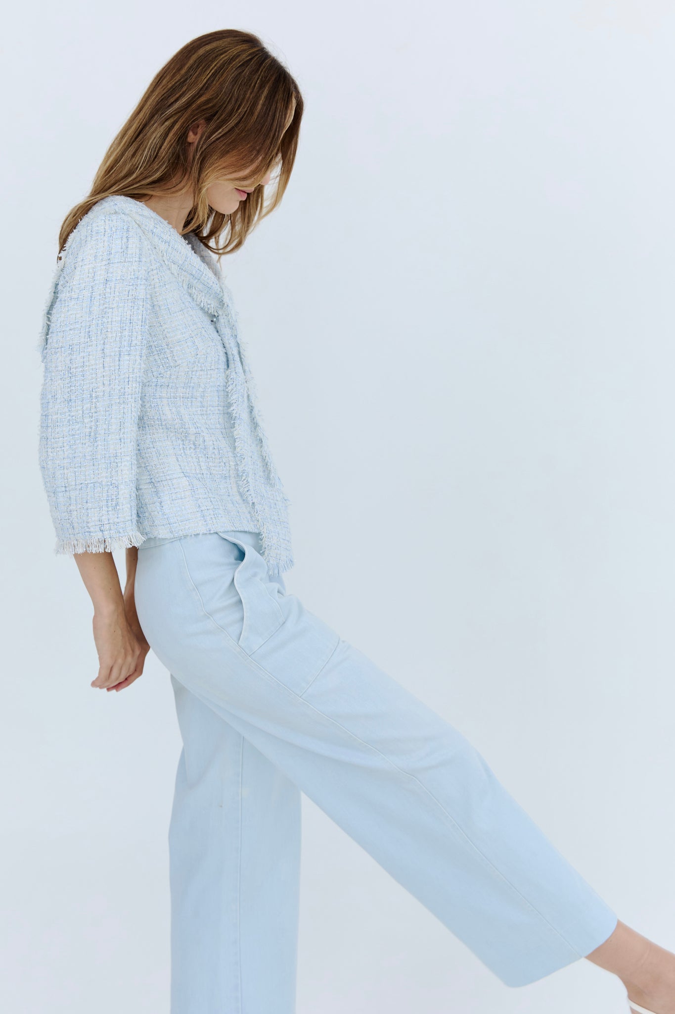 Gabrielle Collared Top - Blue