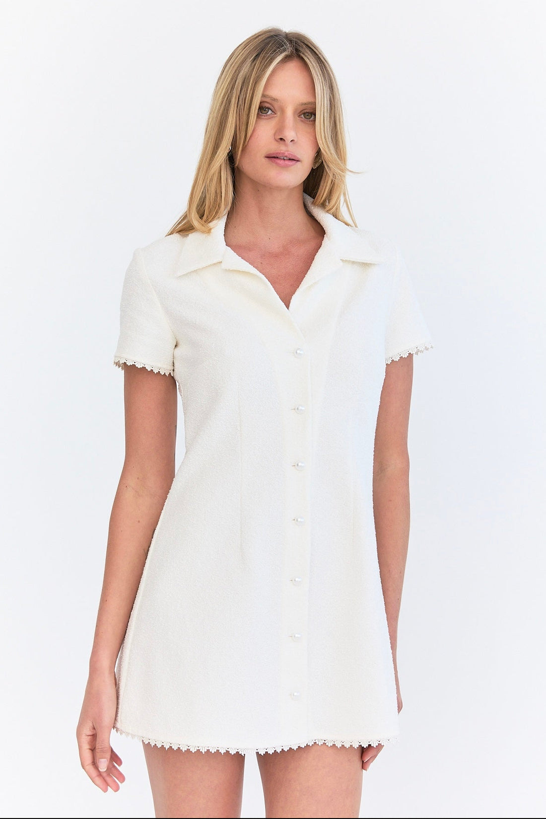 Gigi Dress - Ivory Boucle