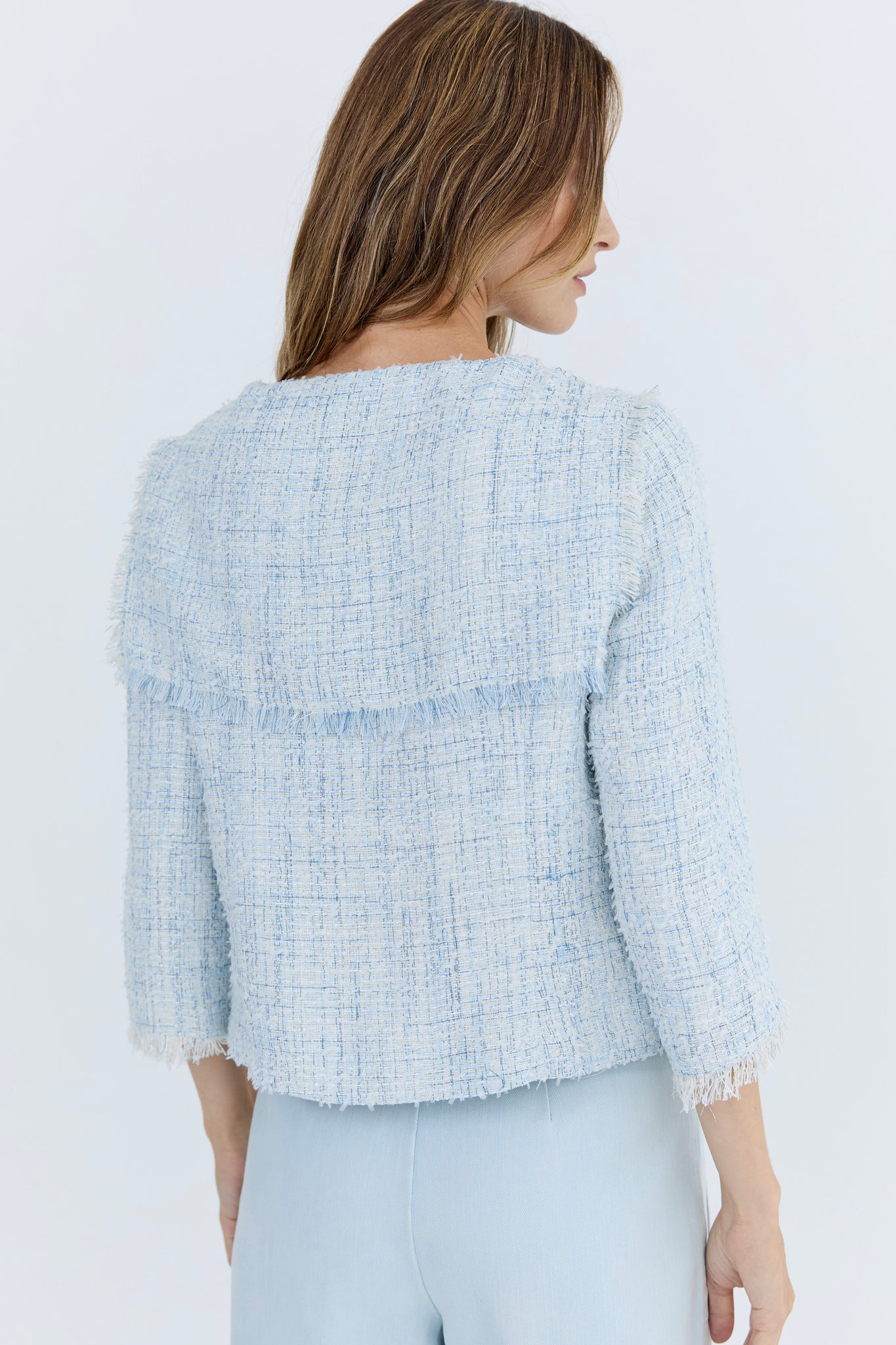 Gabrielle Collared Top - Blue
