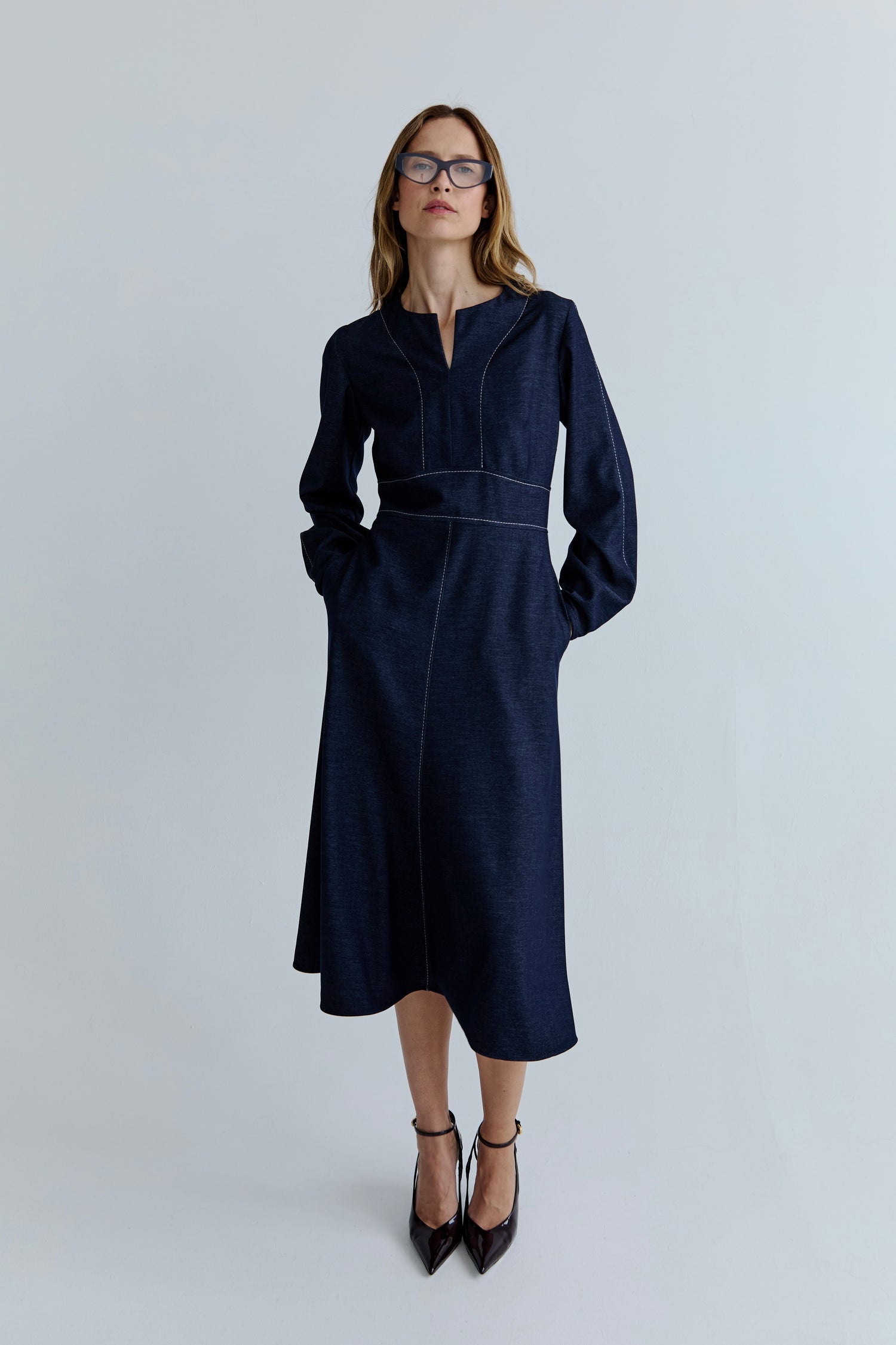 Victoria Dress - Indigo
