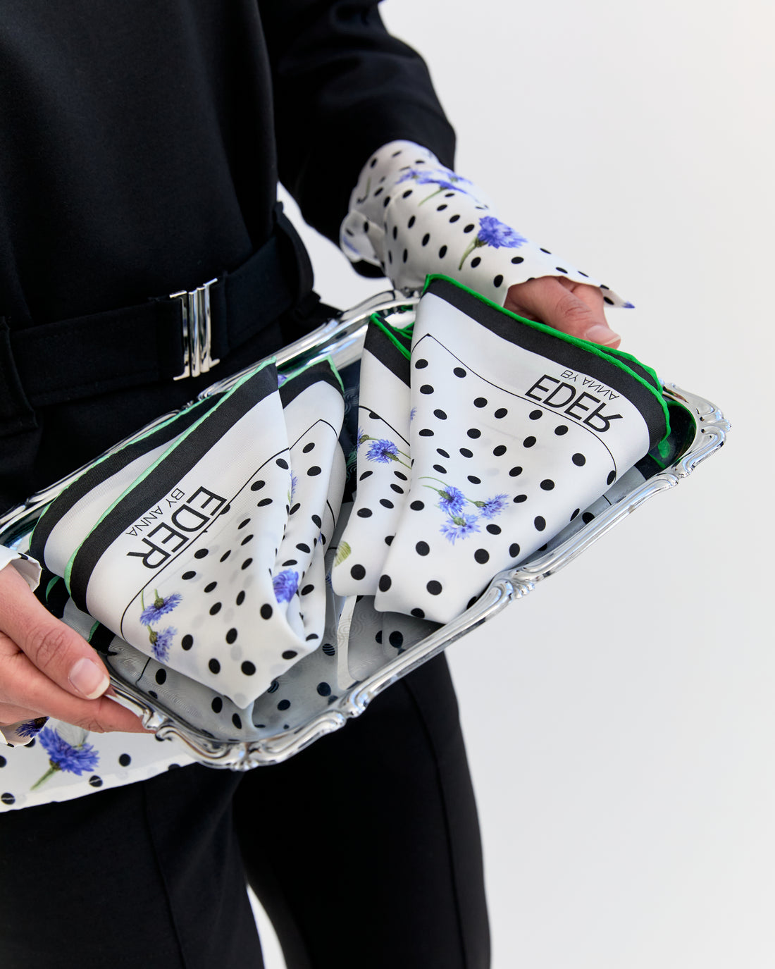 Fleur Silk Square Scarf - Polka Dot