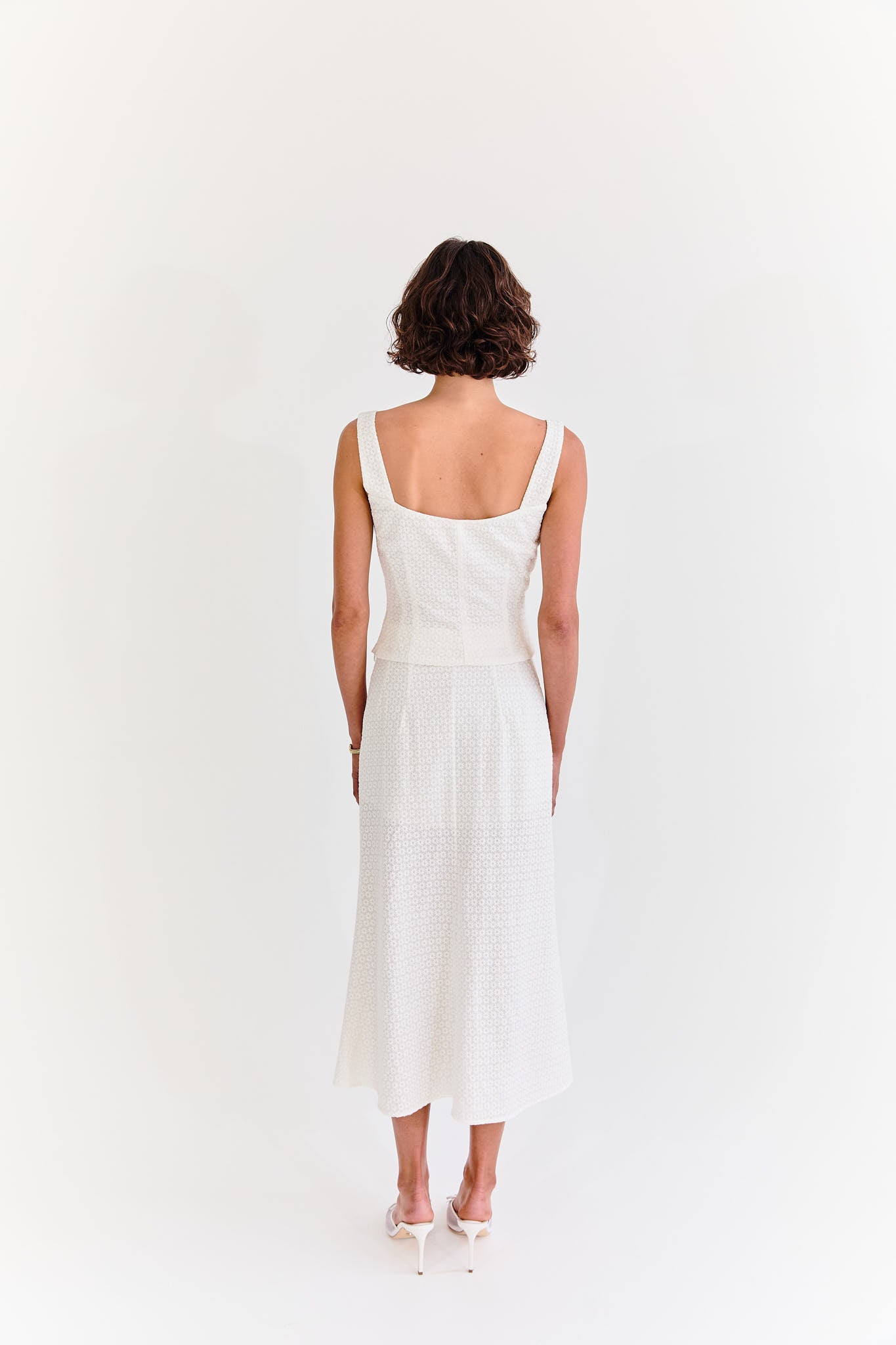 Capri Cami - White Anglaise