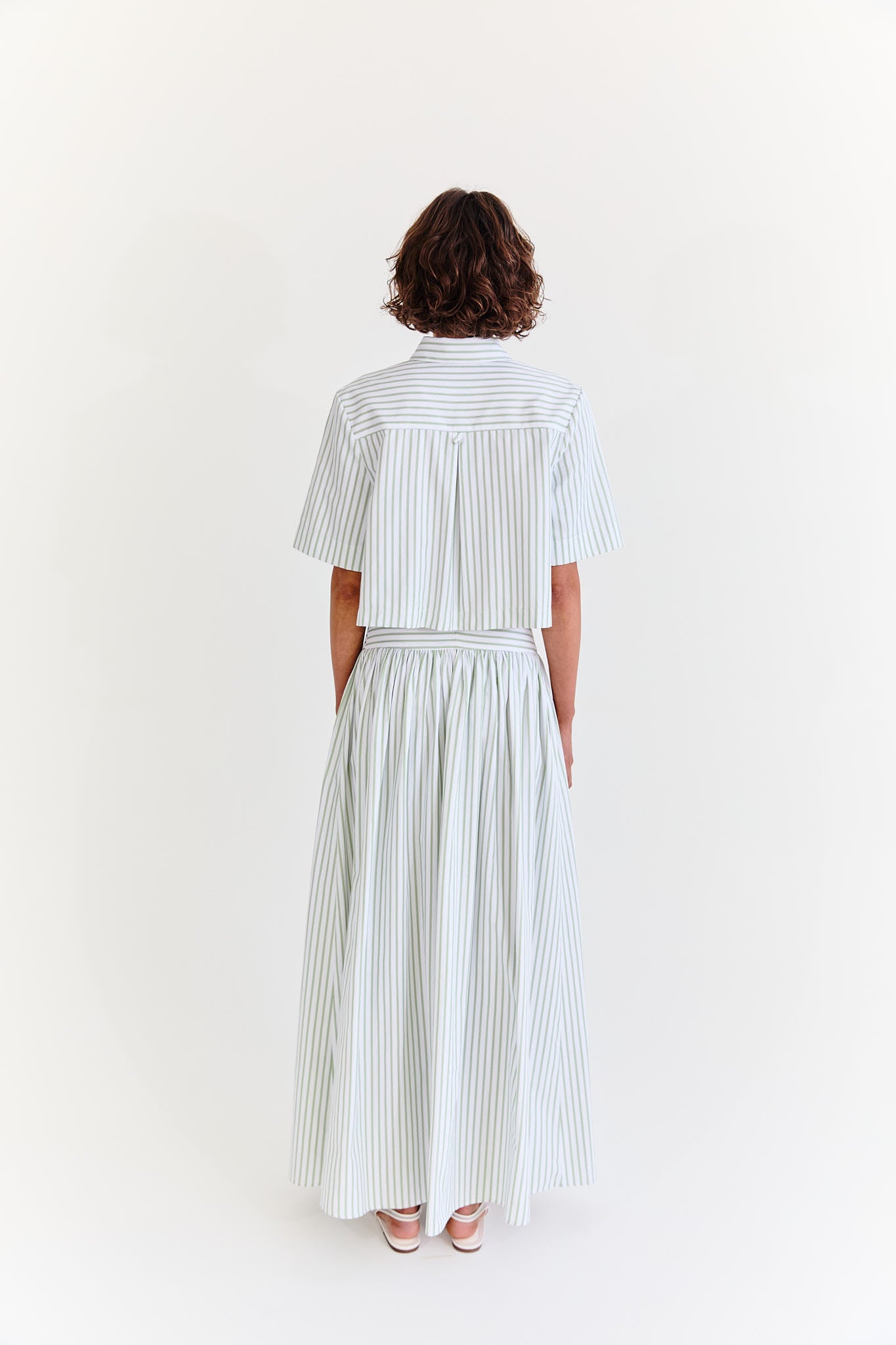 Penelope Skirt - Pistachio Stripe